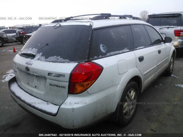 4S4BP61C076324097 - 2007 SUBARU LEGACY OUTBACK 2.5I WHITE photo 4