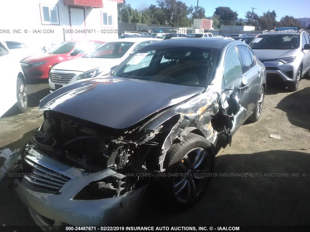 JN1CV6AP4AM406776 - 2010 INFINITI G37 SPORT GRAY photo 2