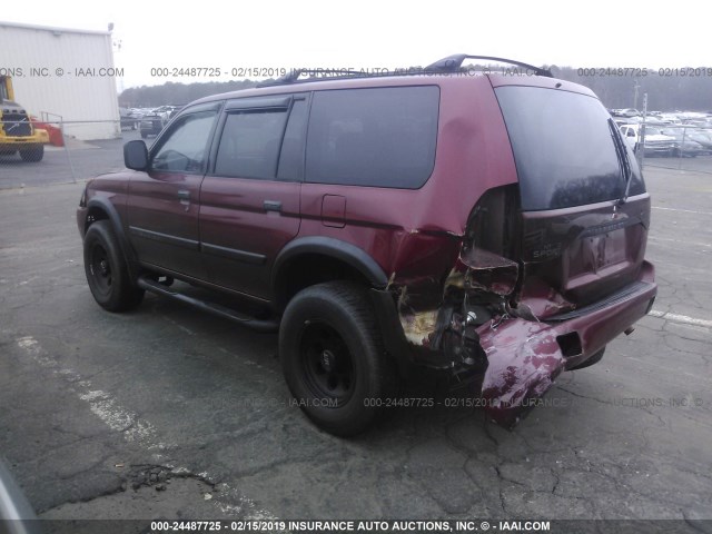 JA4LS31H4YP011206 - 2000 MITSUBISHI MONTERO SPORT LS/SPORT XLS BURGUNDY photo 3