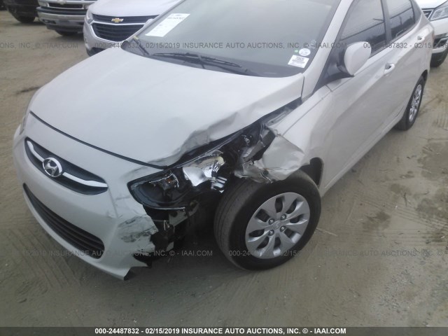 KMHCT4AE5GU156703 - 2016 HYUNDAI ACCENT SE WHITE photo 6