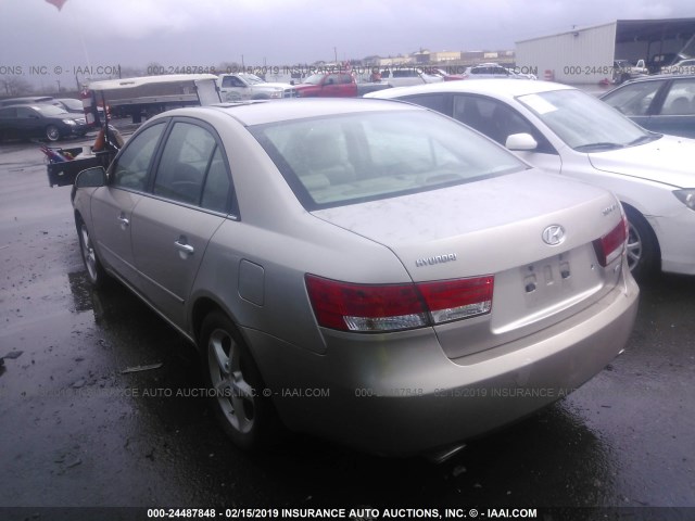 5NPEU46F76H128227 - 2006 HYUNDAI SONATA GLS/LX GOLD photo 3