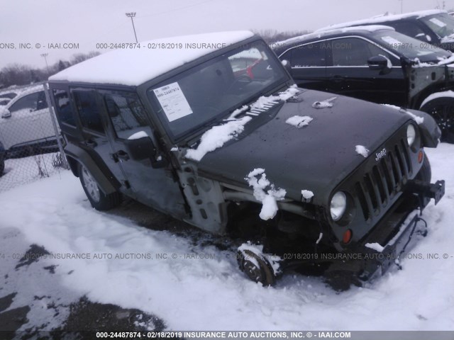 1J4GA59127L187037 - 2007 JEEP WRANGLER SAHARA GREEN photo 1