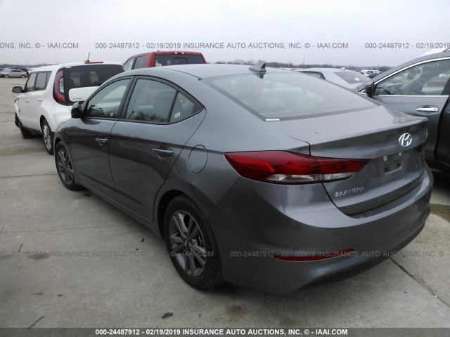 5NPD84LF2JH299531 - 2018 HYUNDAI ELANTRA SEL/VALUE/LIMITED GRAY photo 3