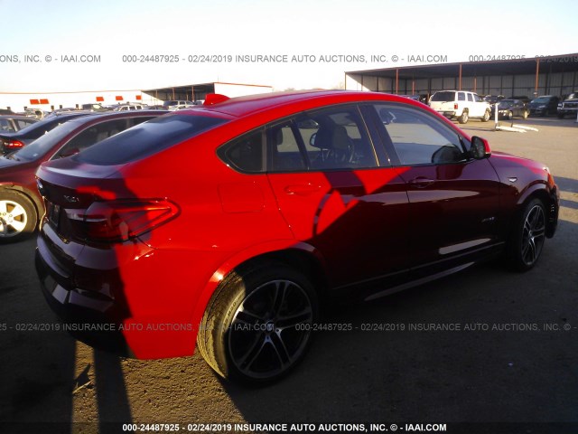 5UXXW5C52F0E87987 - 2015 BMW X4 XDRIVE35I RED photo 4