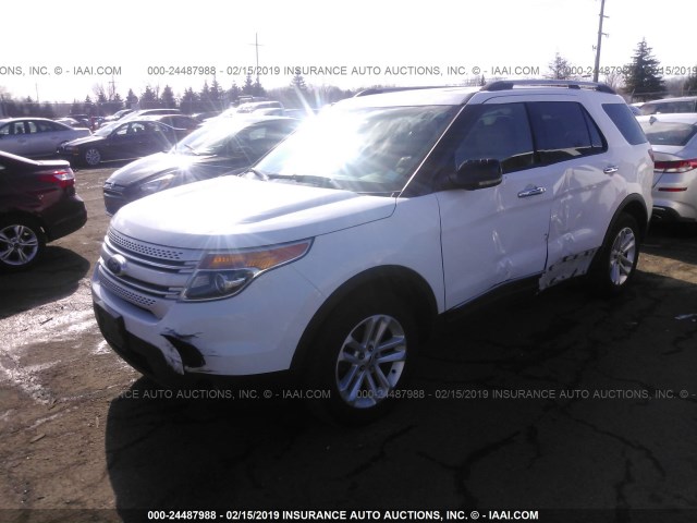 1FM5K8D87DGA53866 - 2013 FORD EXPLORER XLT WHITE photo 2