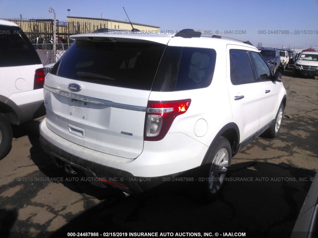 1FM5K8D87DGA53866 - 2013 FORD EXPLORER XLT WHITE photo 4