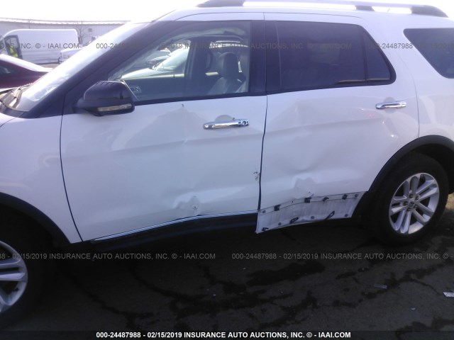 1FM5K8D87DGA53866 - 2013 FORD EXPLORER XLT WHITE photo 6