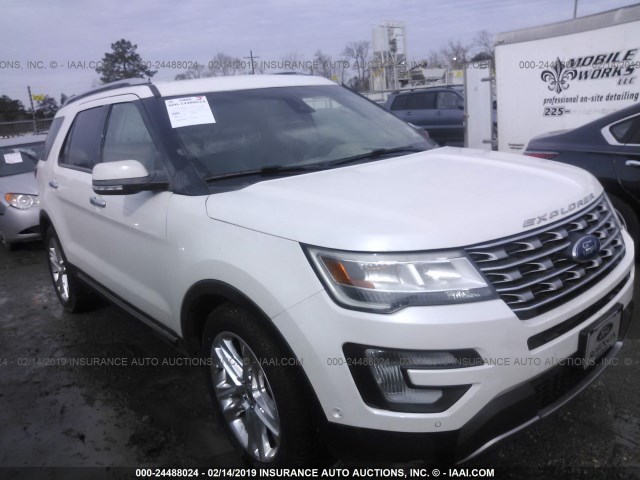 1FM5K7FH8HGA14653 - 2017 FORD EXPLORER LIMITED WHITE photo 1