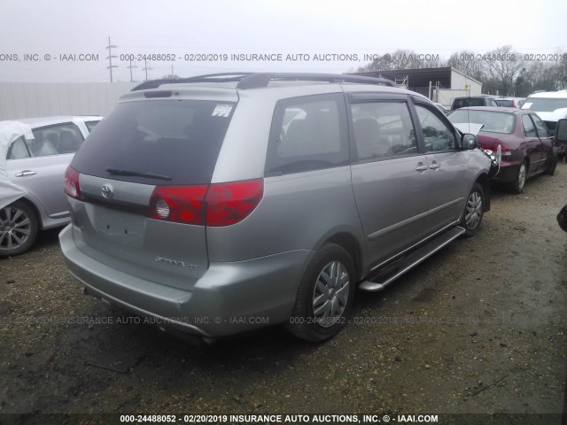 5TDZK23C79S261669 - 2009 TOYOTA SIENNA CE/LE SILVER photo 4