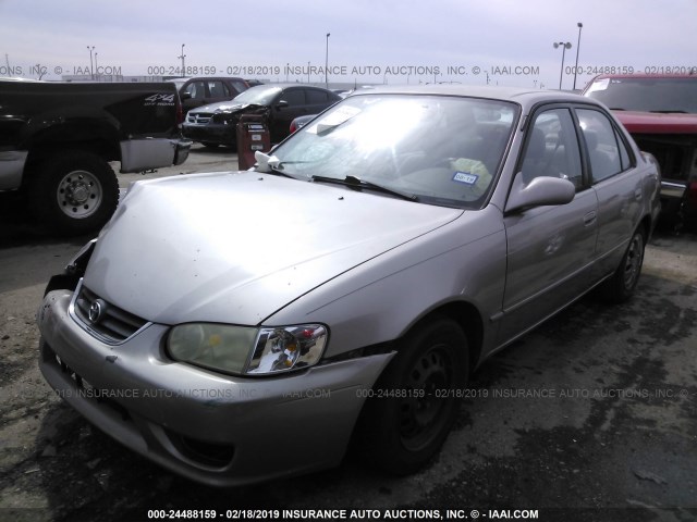 1NXBR12E61Z552184 - 2001 TOYOTA COROLLA CE/LE/S BEIGE photo 2