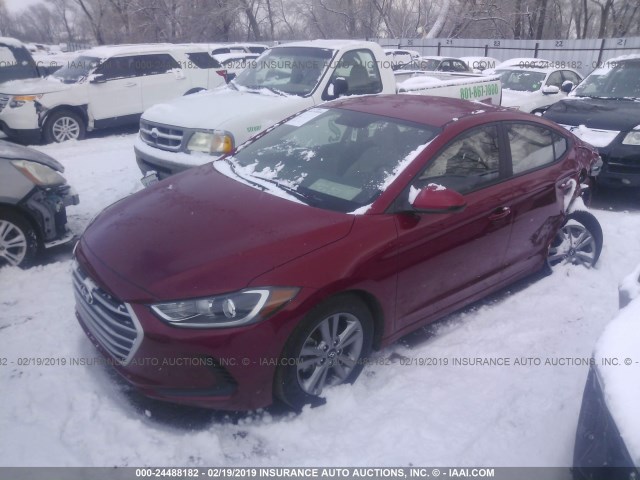 KMHD84LF0HU425316 - 2017 HYUNDAI ELANTRA SE/VALUE/LIMITED RED photo 2