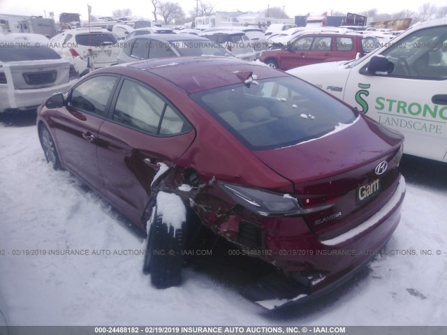 KMHD84LF0HU425316 - 2017 HYUNDAI ELANTRA SE/VALUE/LIMITED RED photo 3