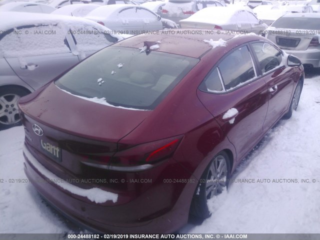 KMHD84LF0HU425316 - 2017 HYUNDAI ELANTRA SE/VALUE/LIMITED RED photo 4