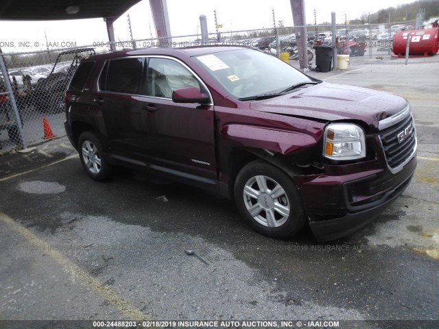 2GKALMEK2G6177409 - 2016 GMC TERRAIN SLE MAROON photo 1