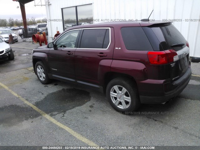 2GKALMEK2G6177409 - 2016 GMC TERRAIN SLE MAROON photo 3