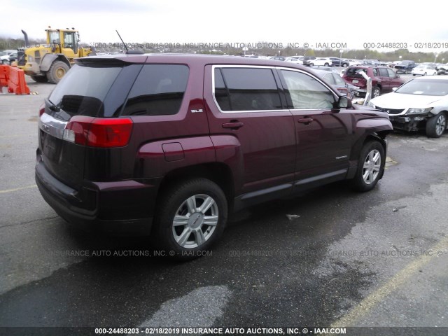 2GKALMEK2G6177409 - 2016 GMC TERRAIN SLE MAROON photo 4