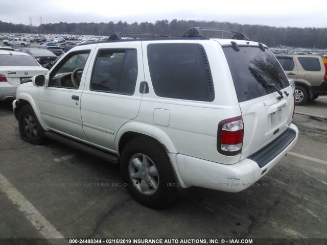 JN8DR09YX1W592400 - 2001 NISSAN PATHFINDER LE/SE/XE WHITE photo 3