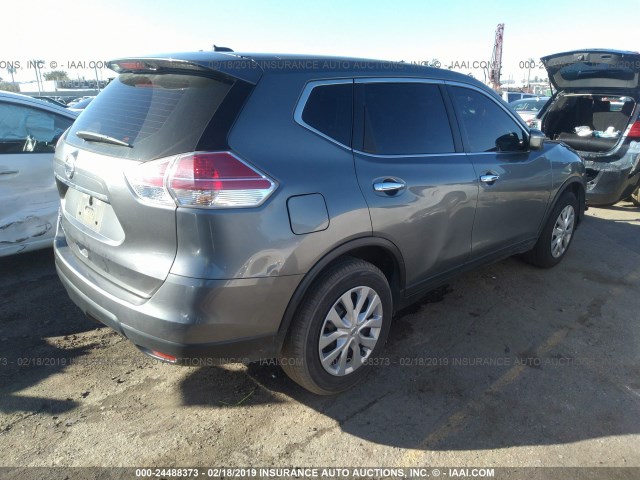 KNMAT2MT2FP548013 - 2015 NISSAN ROGUE S/SL/SV GRAY photo 4