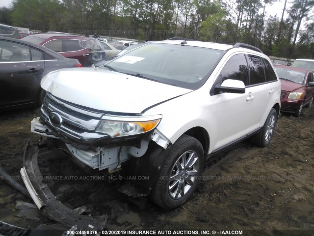 2FMDK3JC6DBB63273 - 2013 FORD EDGE SEL WHITE photo 2