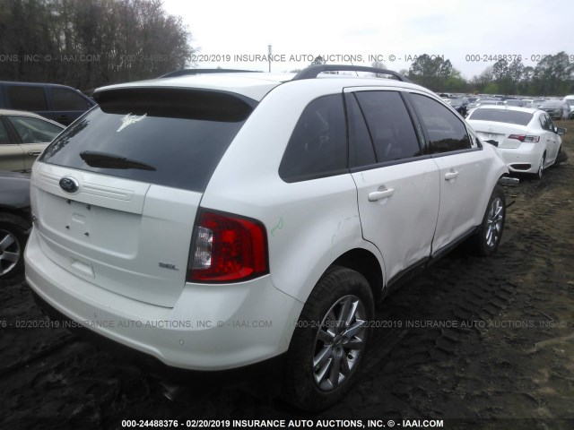 2FMDK3JC6DBB63273 - 2013 FORD EDGE SEL WHITE photo 4