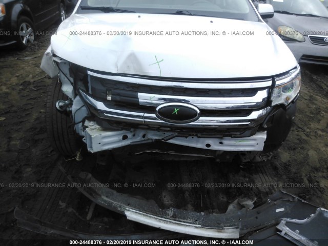 2FMDK3JC6DBB63273 - 2013 FORD EDGE SEL WHITE photo 6