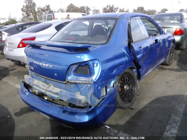 JF1GD29644G518637 - 2004 SUBARU IMPREZA WRX BLUE photo 4