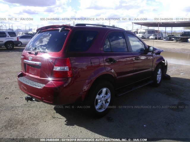 KNDJD735X85839645 - 2008 KIA SORENTO EX/LX RED photo 4