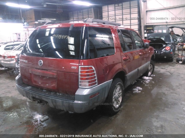 4M2ZU86K35UJ04639 - 2005 MERCURY MOUNTAINEER  RED photo 4