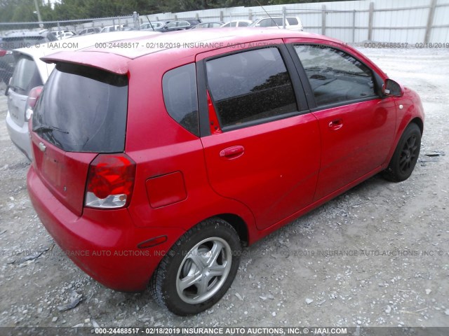 KL1TD62695B309359 - 2005 CHEVROLET AVEO LS RED photo 4