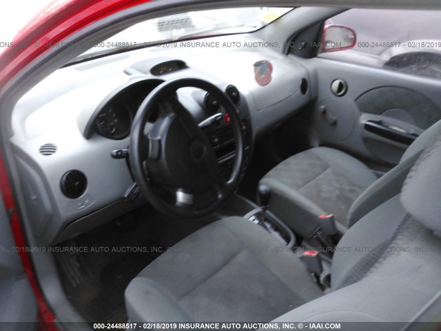 KL1TD62695B309359 - 2005 CHEVROLET AVEO LS RED photo 5