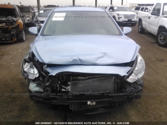 KMHCT4AEXEU696898 - 2014 HYUNDAI ACCENT GLS/GS BLUE photo 6