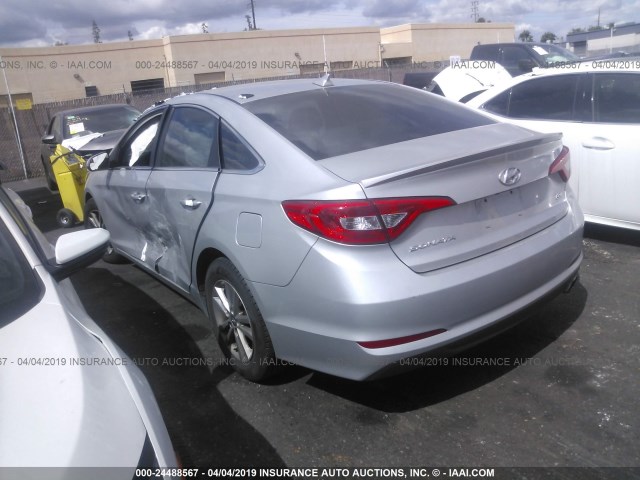 5NPE24AA8FH134586 - 2015 HYUNDAI SONATA ECO SILVER photo 3