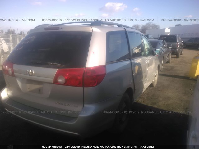 5TDZK23CX7S043352 - 2007 TOYOTA SIENNA CE/LE SILVER photo 4