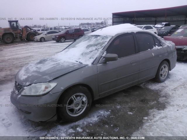 JHMES96655S009755 - 2005 HONDA CIVIC HYBRID BROWN photo 2