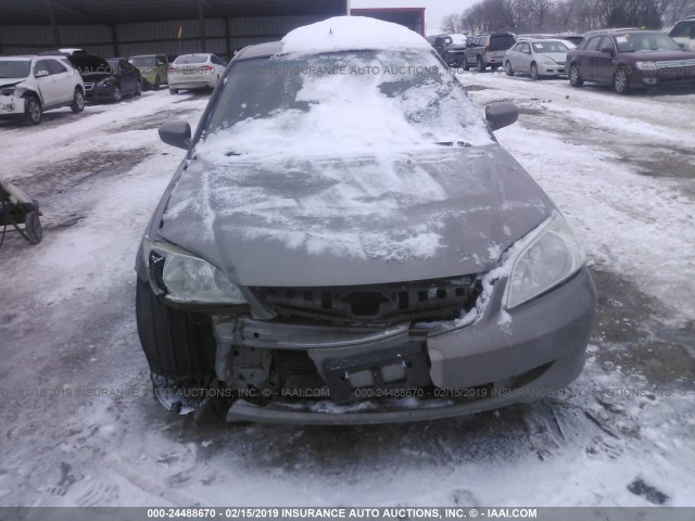 JHMES96655S009755 - 2005 HONDA CIVIC HYBRID BROWN photo 6