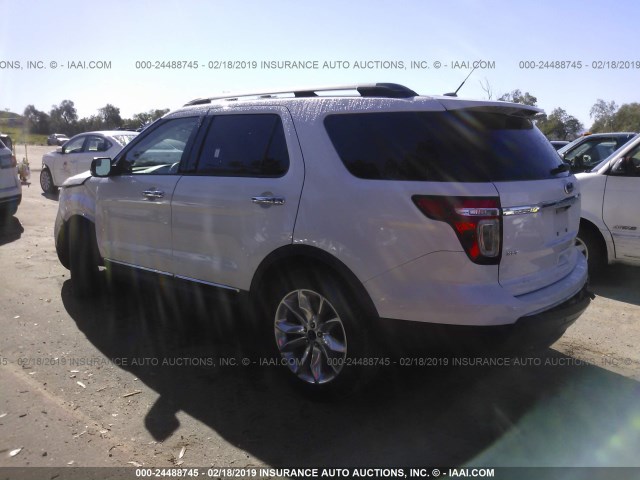 1FM5K7D80FGB40196 - 2015 FORD EXPLORER XLT WHITE photo 3