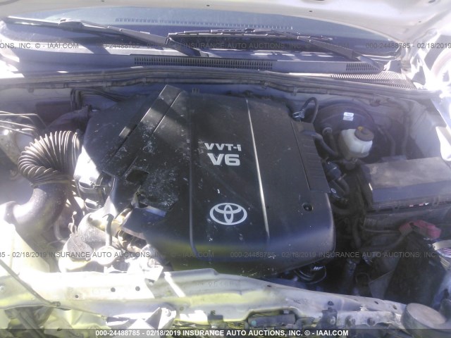 5TEUU4EN5AZ699628 - 2010 TOYOTA TACOMA ACCESS CAB ვერცხლისფერი ფოტო 10