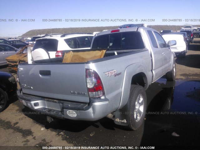 5TEUU4EN5AZ699628 - 2010 TOYOTA TACOMA ACCESS CAB ვერცხლისფერი ფოტო 4