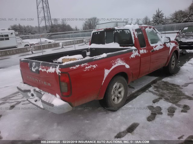 1N6DD26T14C406762 - 2004 NISSAN FRONTIER KING CAB XE RED photo 4