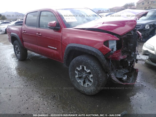 3TMAZ5CN4GM017423 - 2016 TOYOTA TACOMA DBL CAB/SR5/TRD SPORT/OR RED photo 1