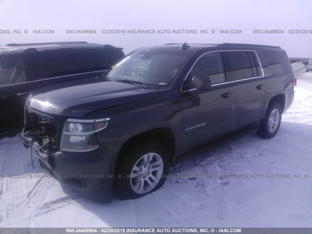 1GNSKHKC5HR169289 - 2017 CHEVROLET SUBURBAN K1500 LT BLACK photo 2