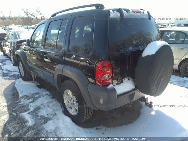 1J4GL48K43W629730 - 2003 JEEP LIBERTY SPORT/FREEDOM BLACK photo 3