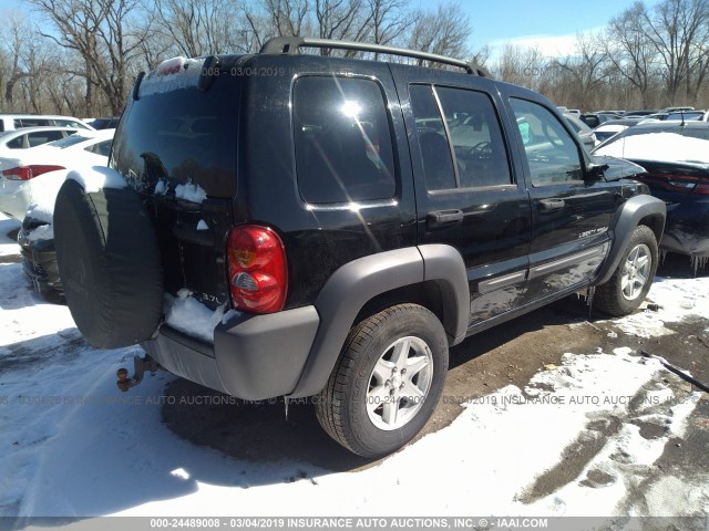 1J4GL48K43W629730 - 2003 JEEP LIBERTY SPORT/FREEDOM BLACK photo 4