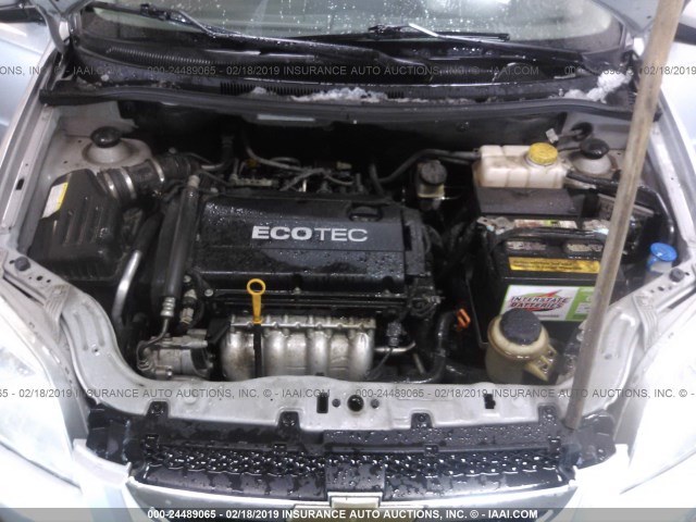 KL1TD5DE2AB097686 - 2010 CHEVROLET AVEO LS/LT SILVER photo 10