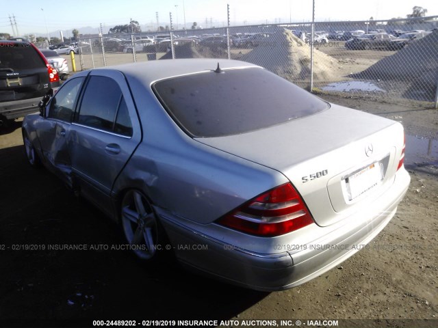 WDBNG75J11A153069 - 2001 MERCEDES-BENZ S 500 SILVER photo 3