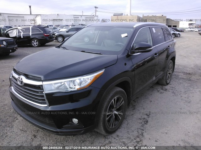 5TDJKRFH4GS234763 - 2016 TOYOTA HIGHLANDER XLE BLACK photo 2