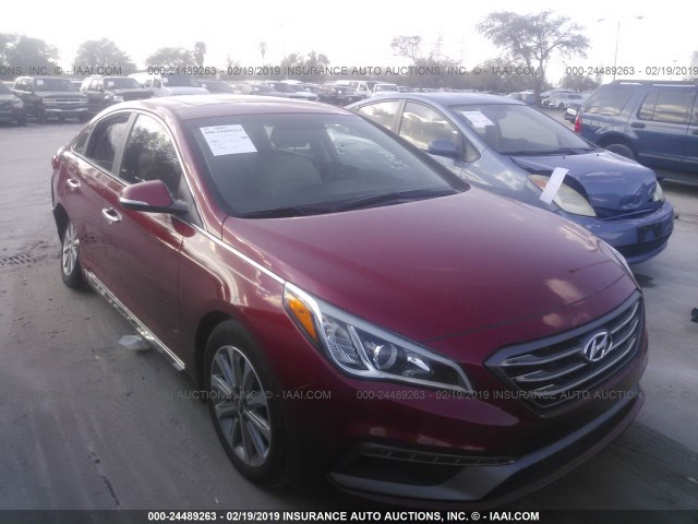 5NPE34AF0HH584101 - 2017 HYUNDAI SONATA SPORT/LIMITED RED photo 1