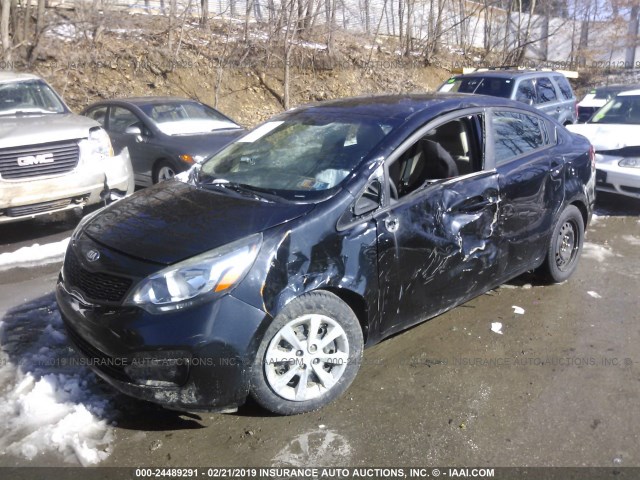 KNADM4A38D6176851 - 2013 KIA RIO LX BLACK photo 2