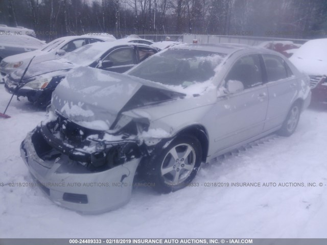 JHMCN36477C003589 - 2007 HONDA ACCORD HYBRID SILVER photo 2