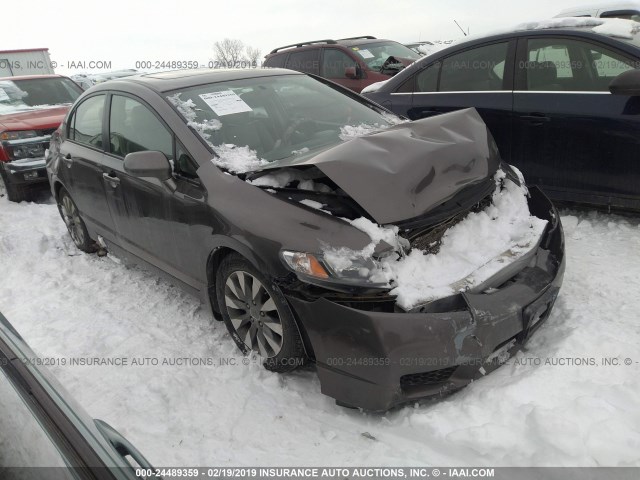 19XFA16909E007408 - 2009 HONDA CIVIC EXL ნაცრისფერი ფოტო 1